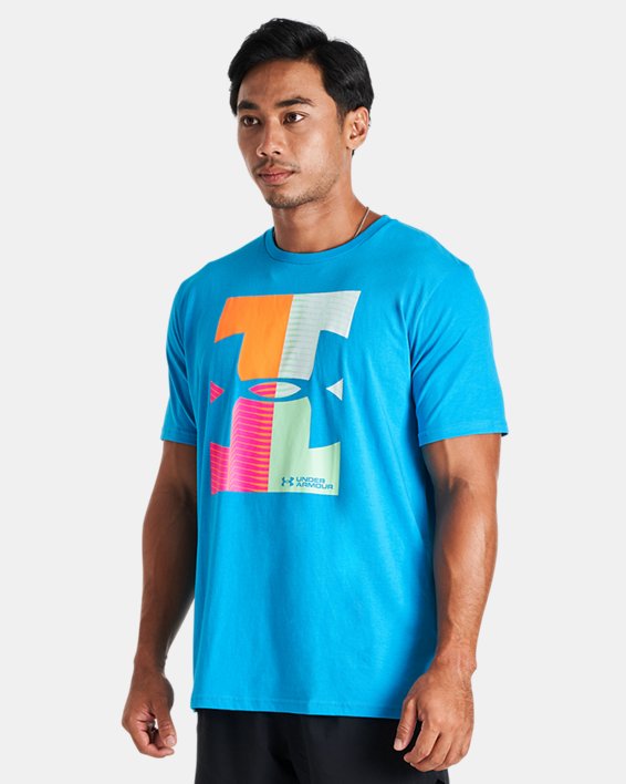 Men's UA Graphic Cotton T-Shirt in Blue image number 0